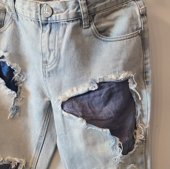 One Teaspoon Awesome Baggies Patchwork Relaxed Leg Jeans - Picture 4 of 8